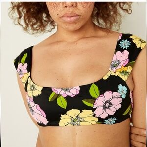 Nwt Pink Victoria's Secret Floral Black Crop Top